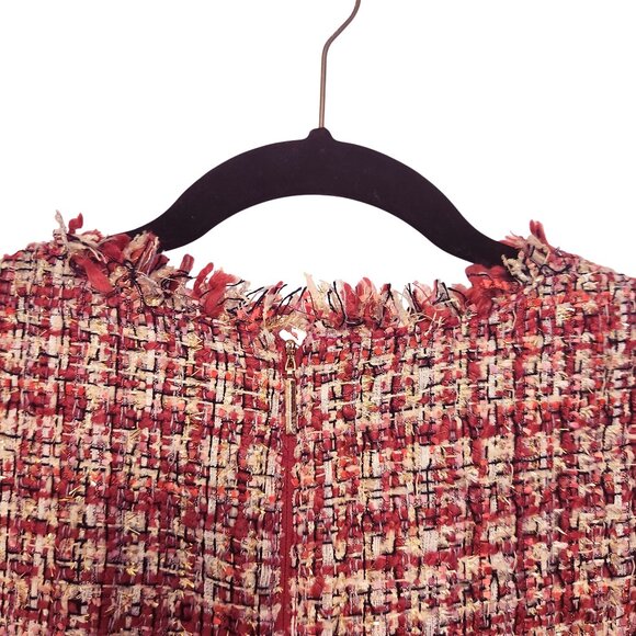 Kate Spade Textured Tweed A-Line Sheath Dress Size 4 Pink White Wisteria Garden - Picture 4 of 10